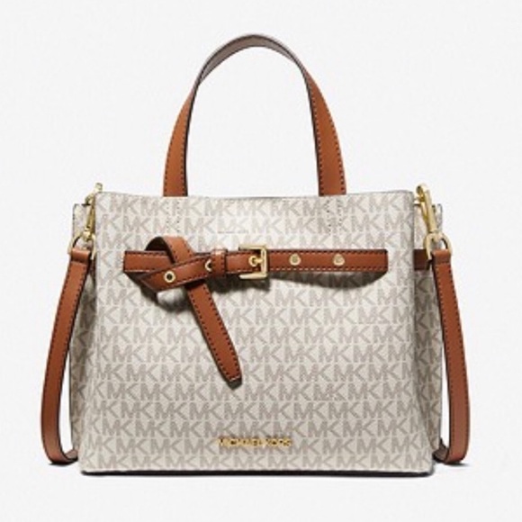 Michael Kors Handbags - MICHAEL MICHAEL KORS Vanilla
Emilia Small  Satchel Crossbody Bag Vanilla